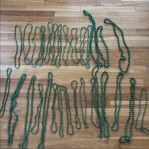 30 Green Beaded Mardi Gras Necklaces